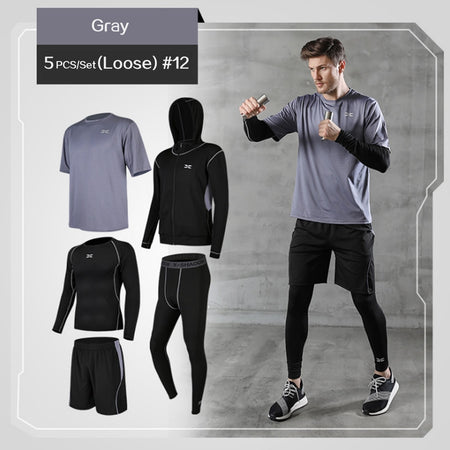 5 Pcs/Set Fitness Compression Sports Suit Clothes Running