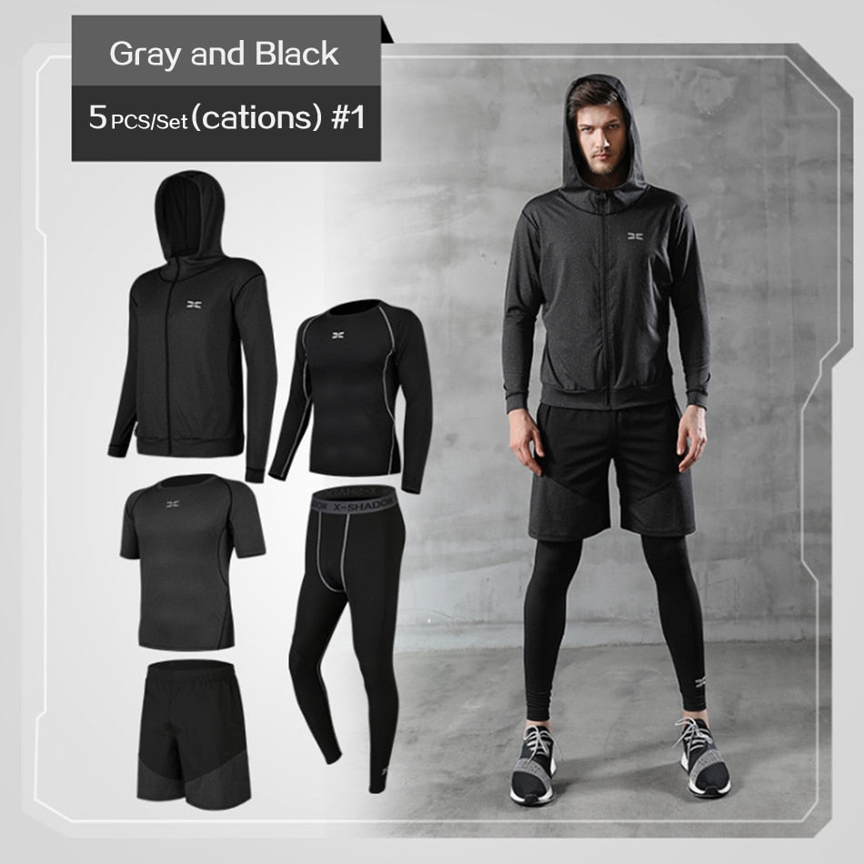 5 Pcs/Set Fitness Compression Sports Suit Clothes Running