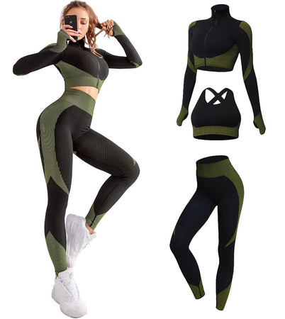 3pcs Seamless Workout Outfits Sets