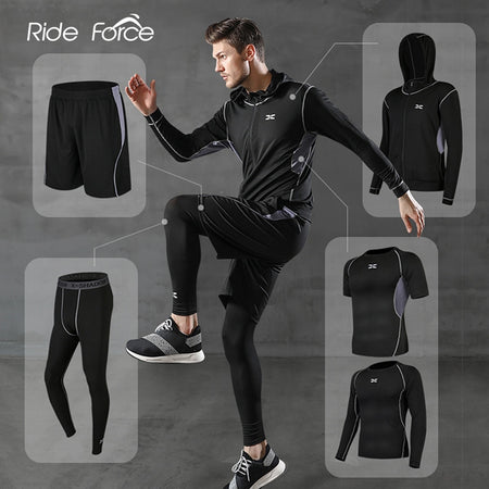 5 Pcs/Set Fitness Compression Sports Suit Clothes Running